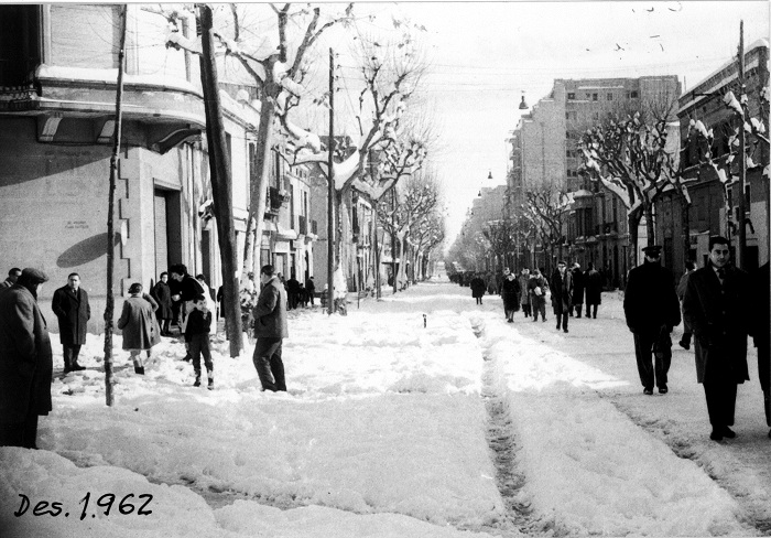 Nevada desembre de 1962. A l'esquerra carrer Jaume Roig