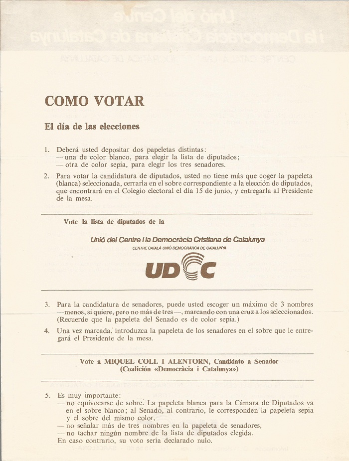 Propaganda UC i DCC revers com votar