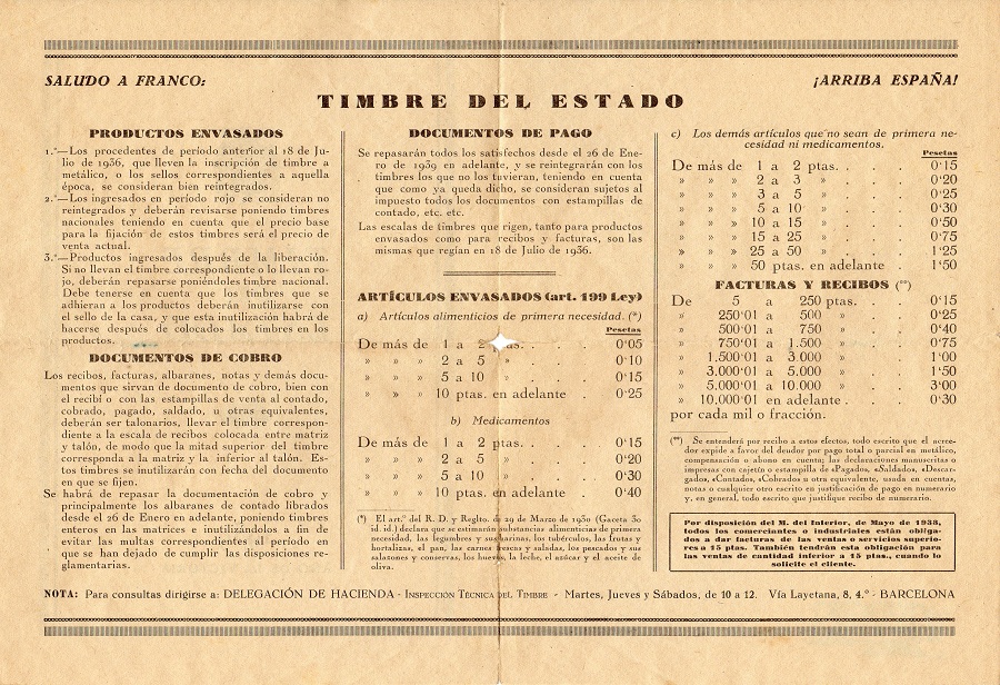 Timbre del Estado 1939