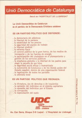 Unió Democrática de Catalunya. Secció de l'Hospitalet de Llobregat