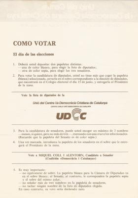 Propaganda UC i DCC revers com votar